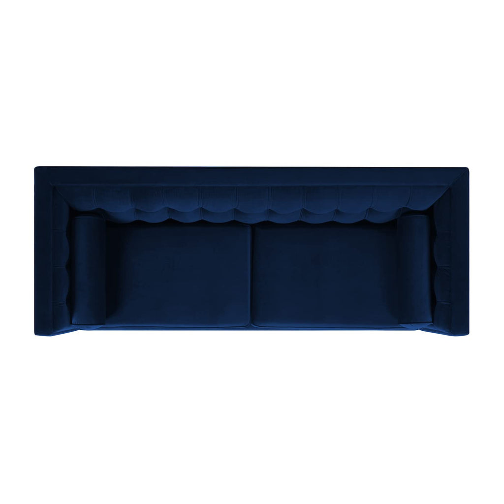 Navy Blue Velvet Tufted Sofa V57259