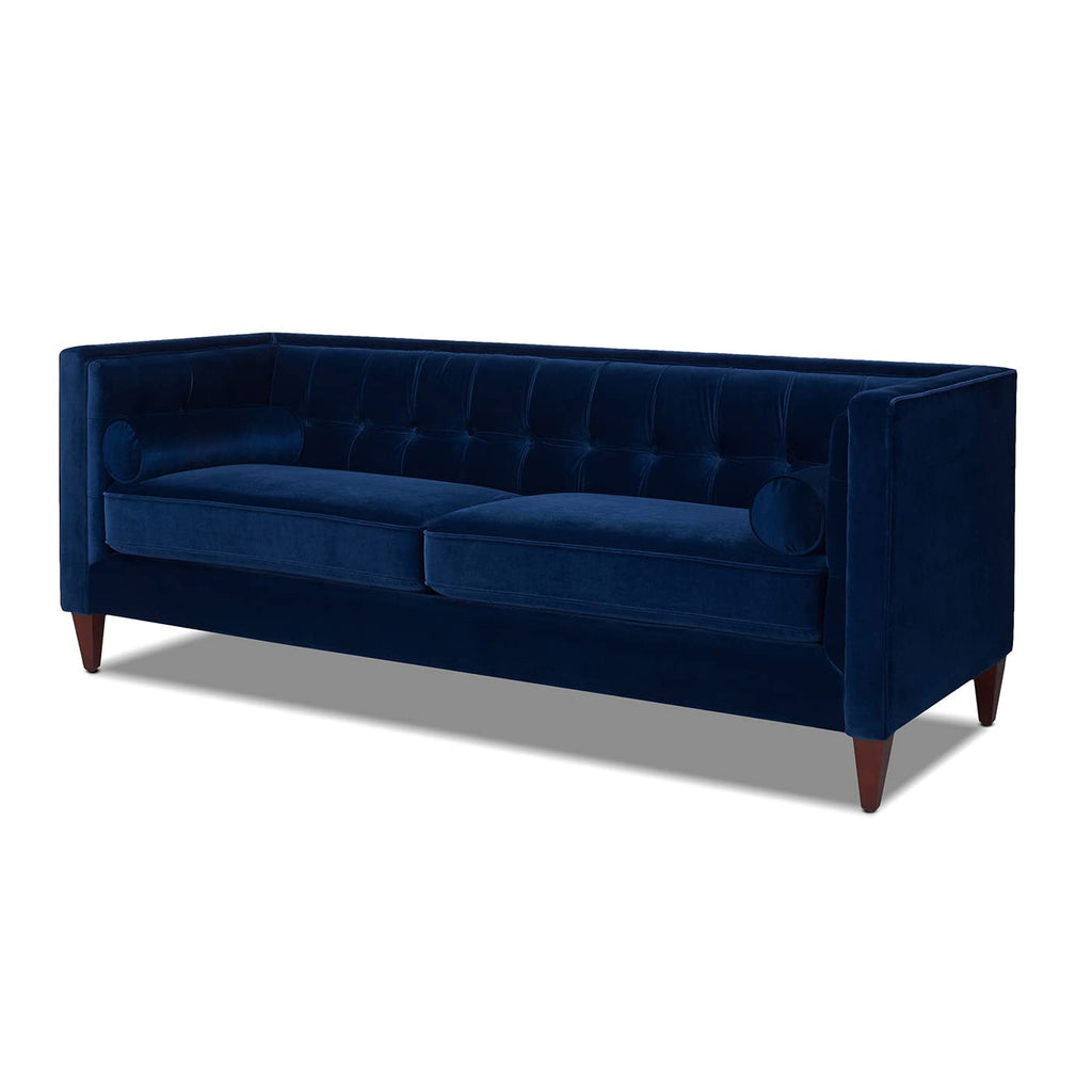 Navy Blue Velvet Tufted Sofa V57259