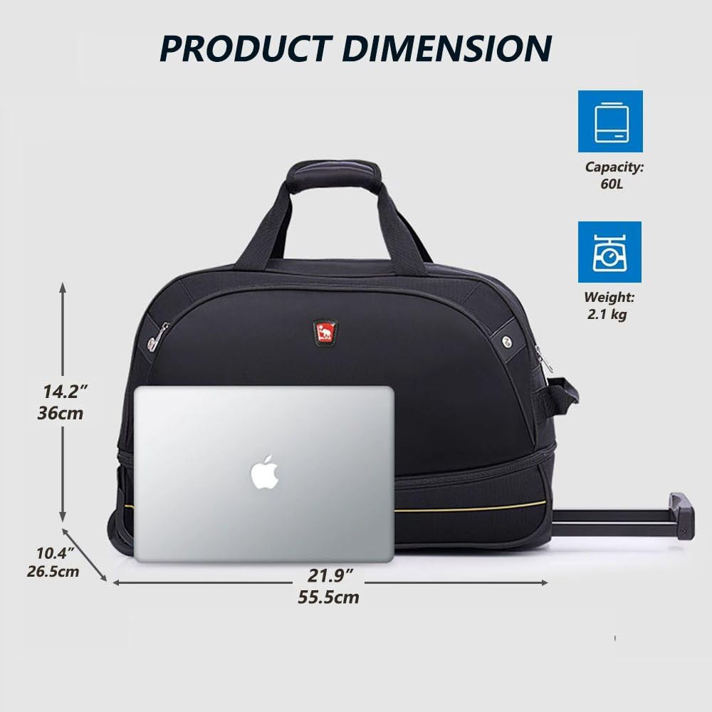 Rolling Duffle Bag with Wheels, 22 inch Carry On Bag H35187