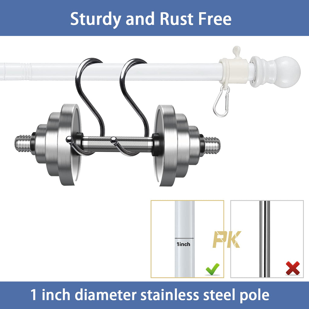 White 5-6ft Tangle Free Metal Flag Pole Kit L764