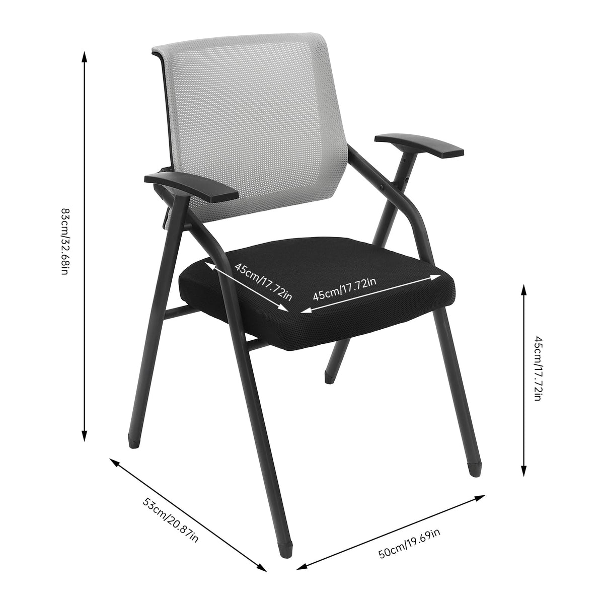 Grey Mesh Back Stacking Arm Chairs V39074