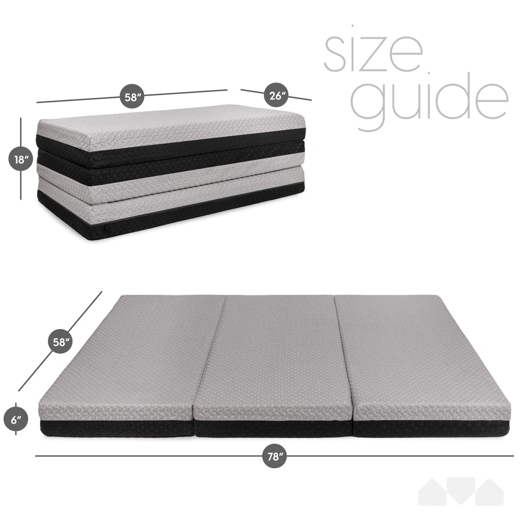 Memory Foam Tri Folding Mattress with Waterproof Washable Cover V5420