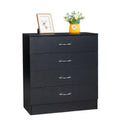 Black 4 Drawer Nightstand Q12285