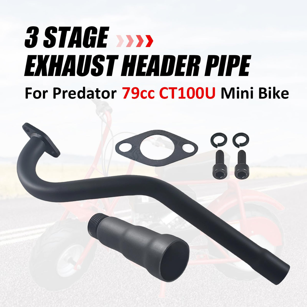 Mini Bike Exhaust Pipe Muffler Black W977189