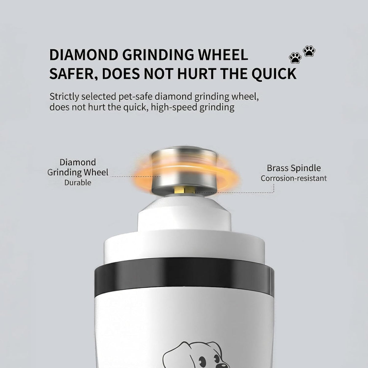 Electric Pet Nail Trimmer with LED Light 3-Speed K817178