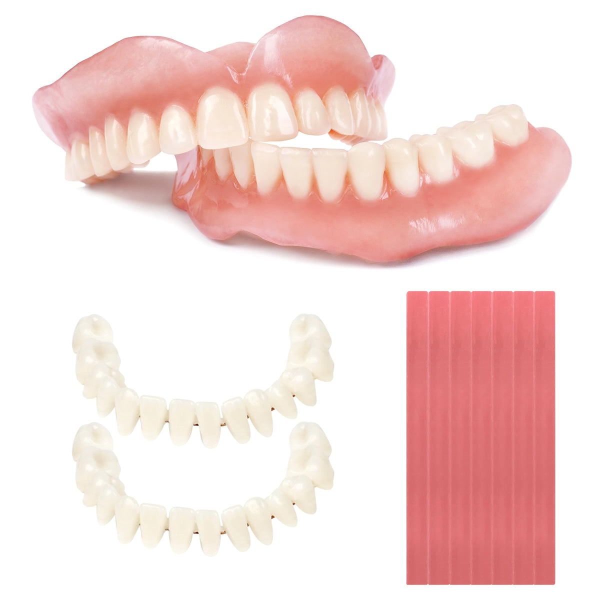 DIY Denture Kit Full Set Top & Bottom Fake Teeth Y524