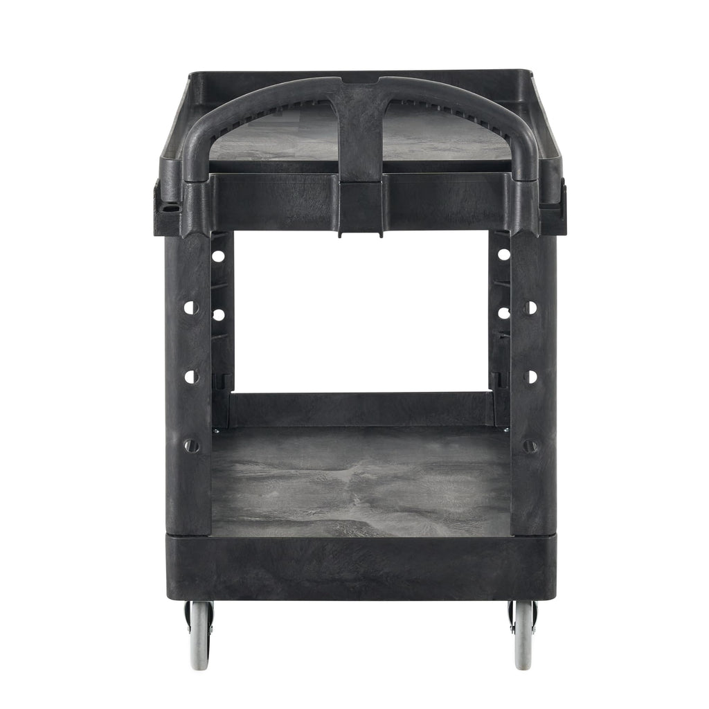 Black 2-Shelf Utility Cart with Lipped Shelves L410298