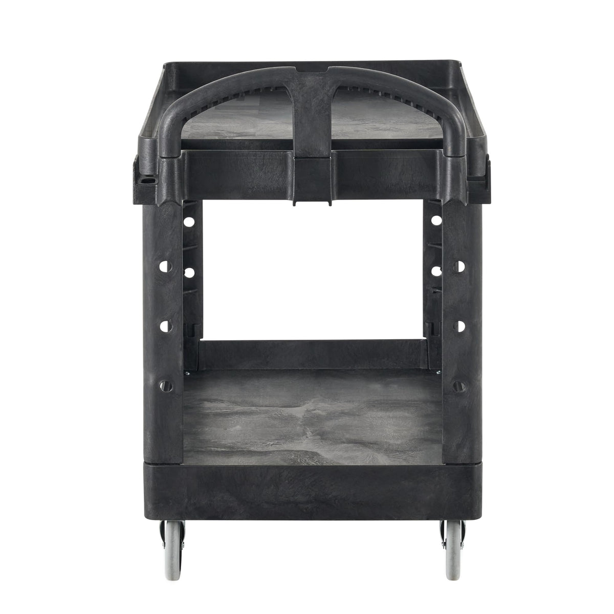 Black 2-Shelf Utility Cart with Lipped Shelves L410298