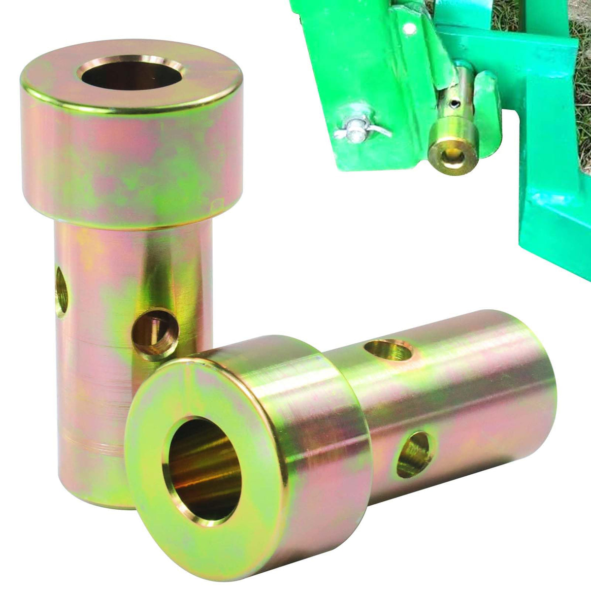 2 Pack Cat 1 Quick Hitch Adapter Bushings with Top Link Pin and Lynch Pin R7791
