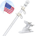 White 5-6ft Tangle Free Metal Flag Pole Kit L764