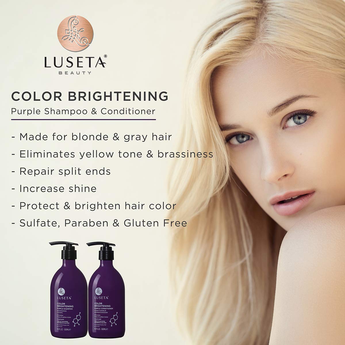 Purple Shampoo & Conditioner Set and Hair Mask Bundle R9183