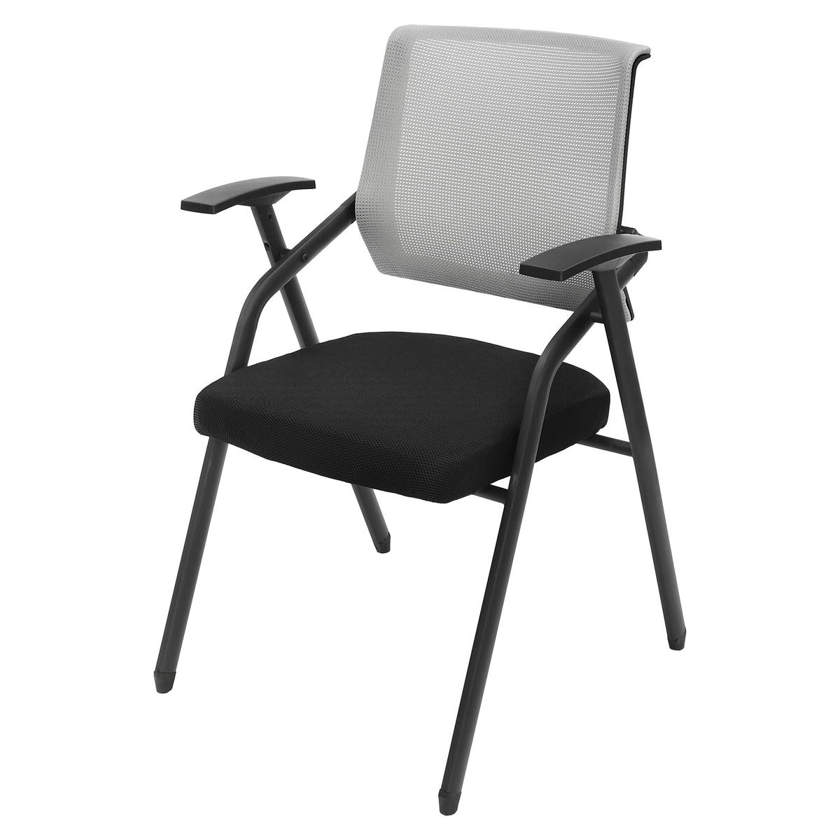 Grey Mesh Back Stacking Arm Chairs V39074