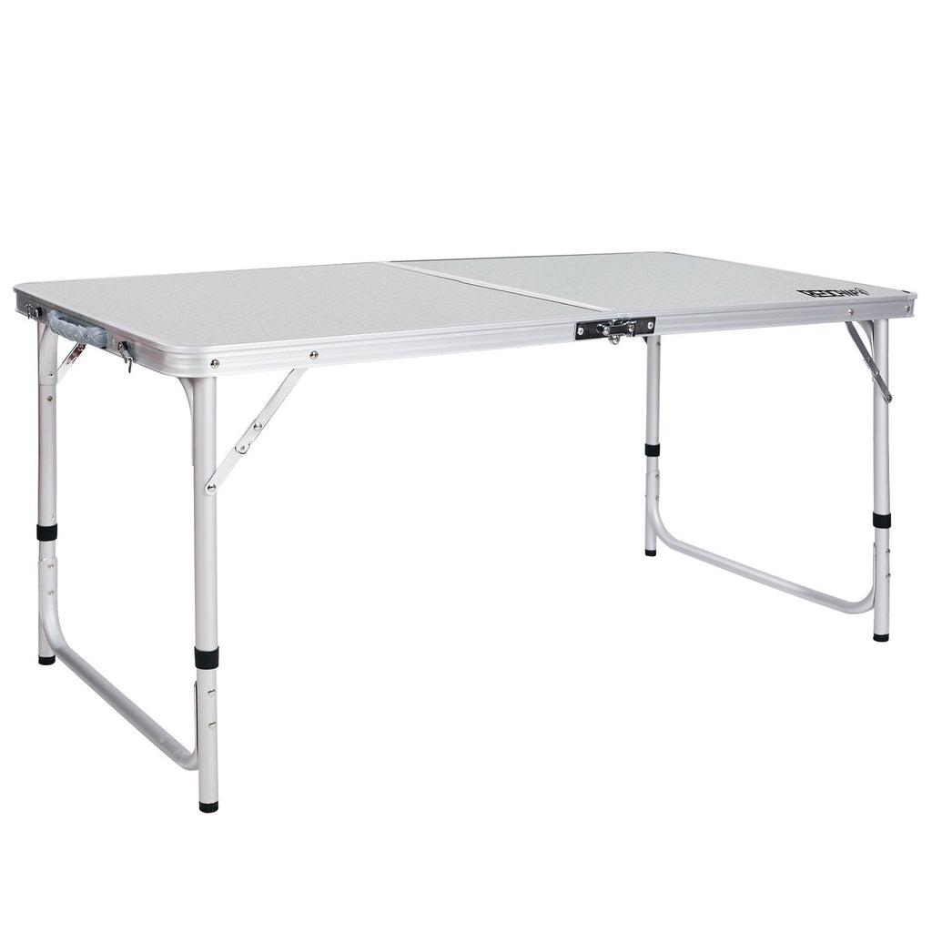 4ft Lightweight Portable Folding Camping Table with Adjustable Heights T696525