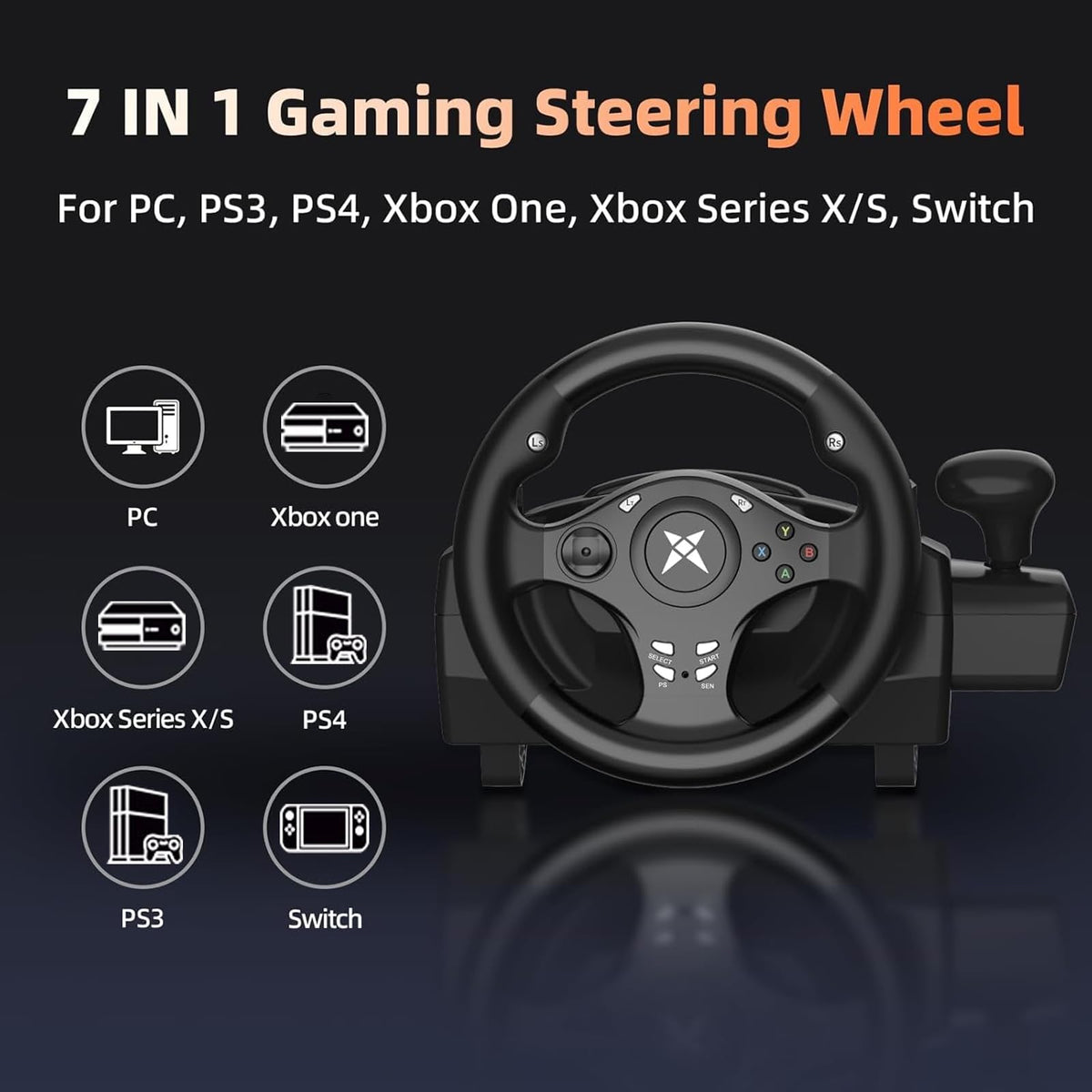 Gaming Steering Wheel with Pedals K429
