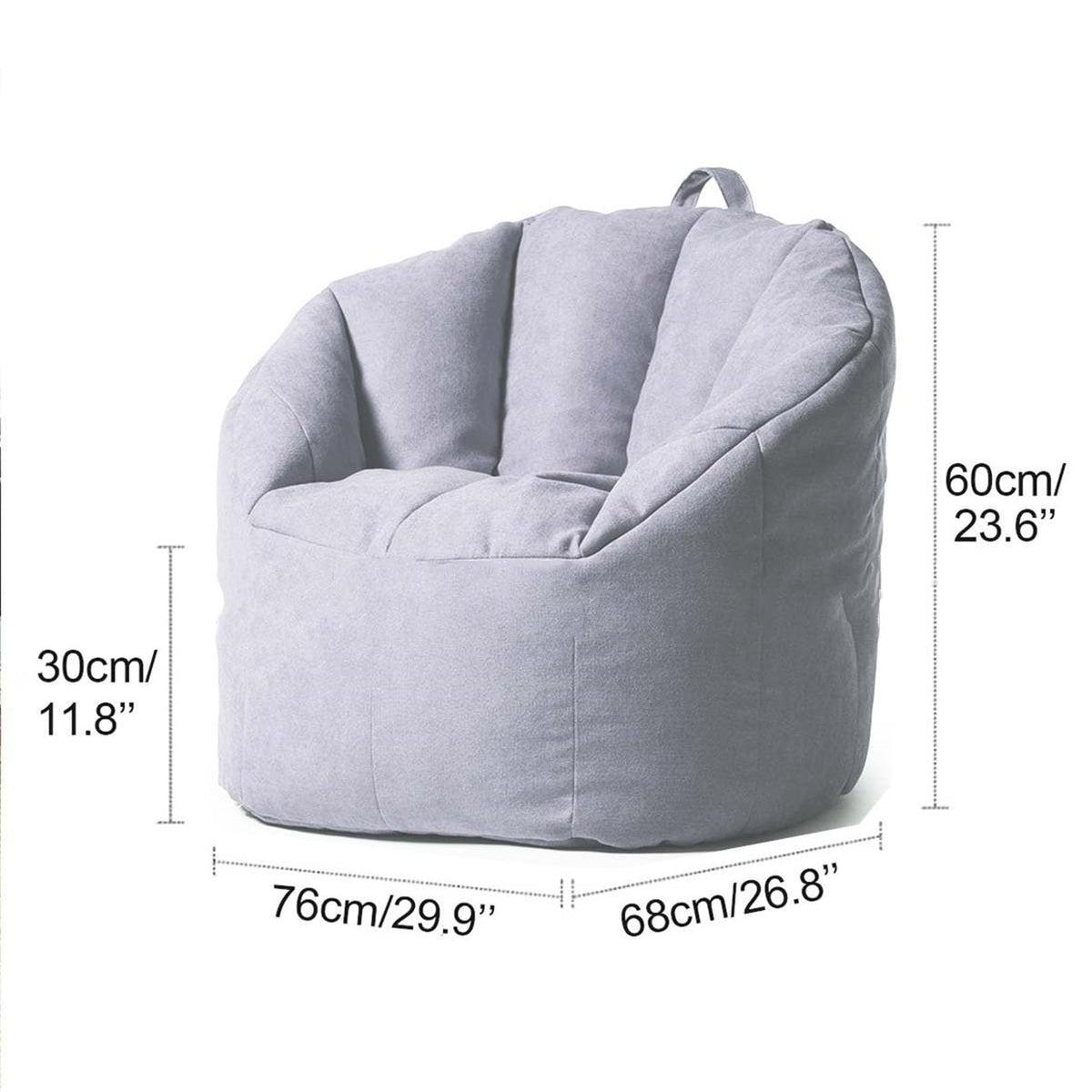 Yellow Cotton Linen Bean Bag Chair Cover 76x68x60cm J2917