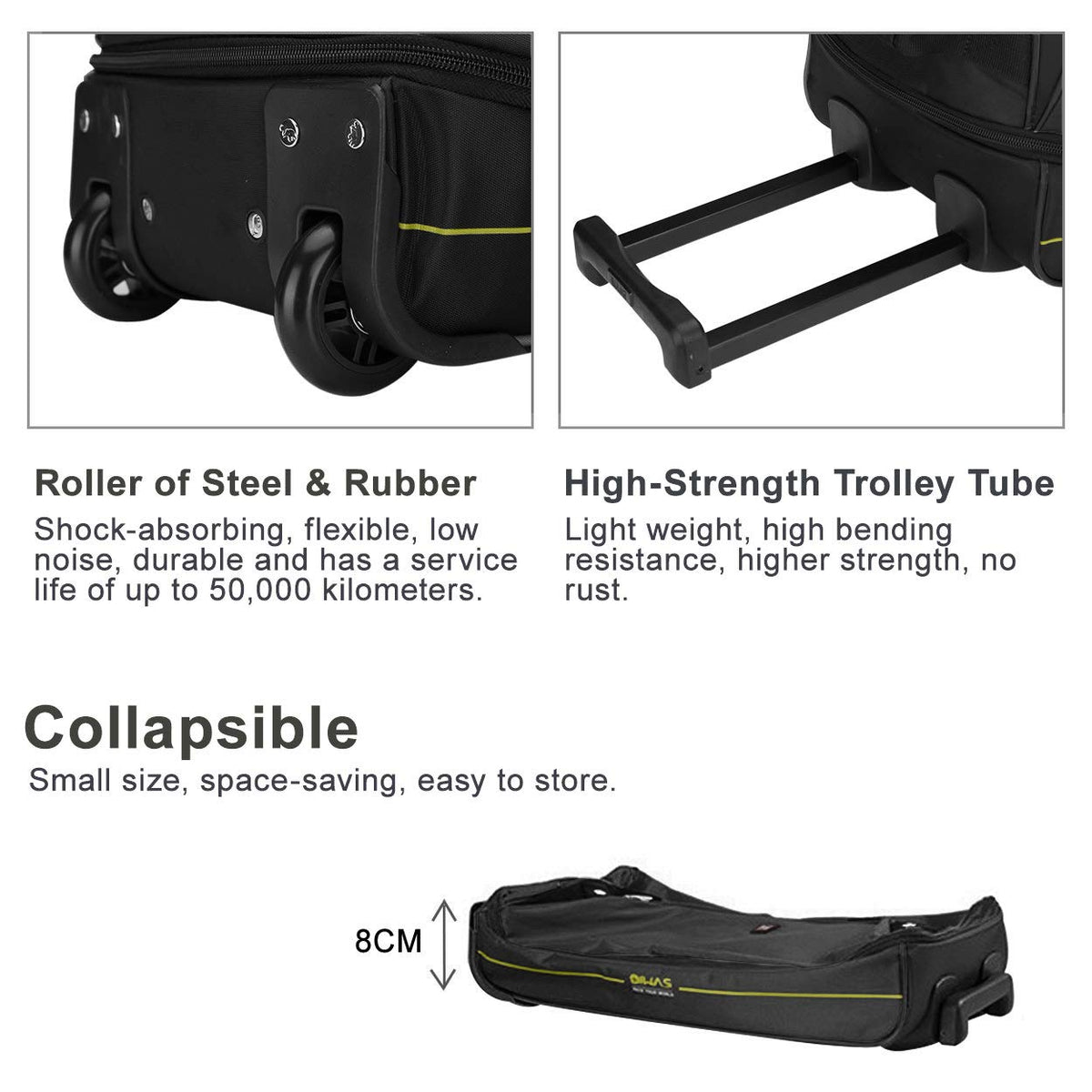 Rolling Duffle Bag with Wheels, 22 inch Carry On Bag H35187