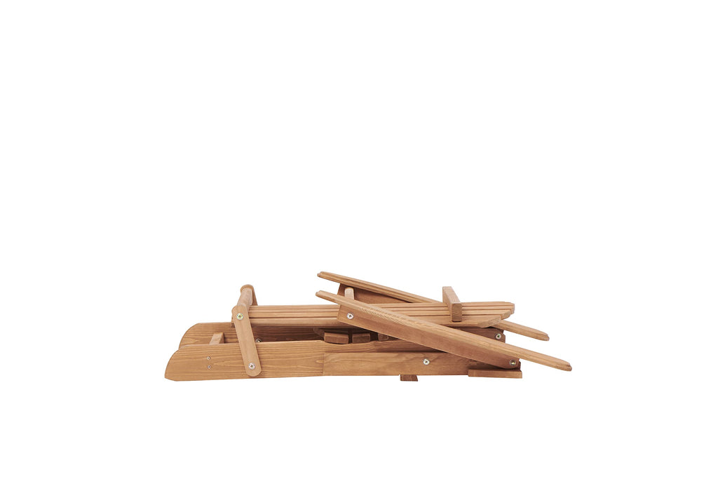 Wooden Folding Adirondack Chair Set of 2 Solid Cedar Light Brown X465384