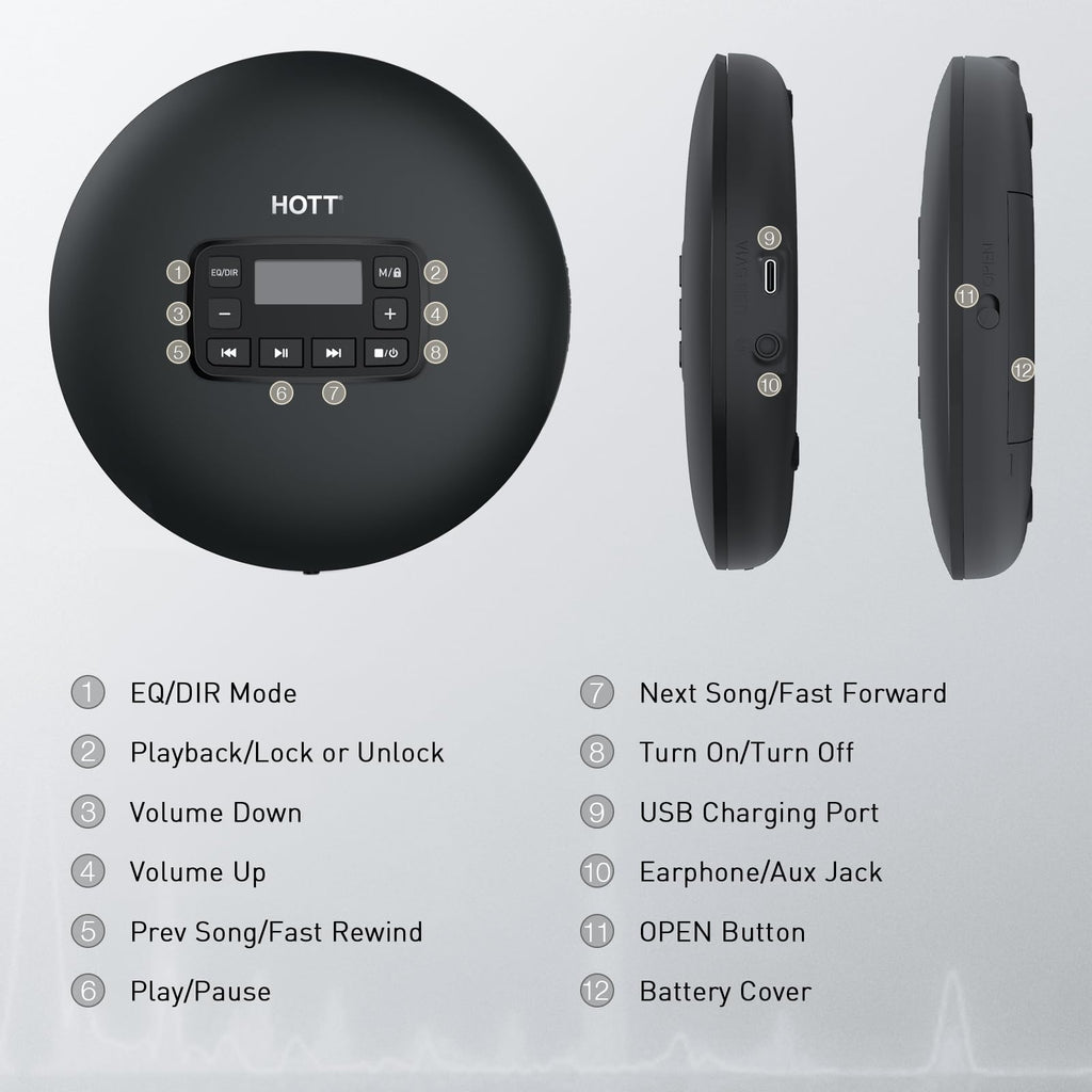 Portable CD Player with Anti-Skip Protection X941345
