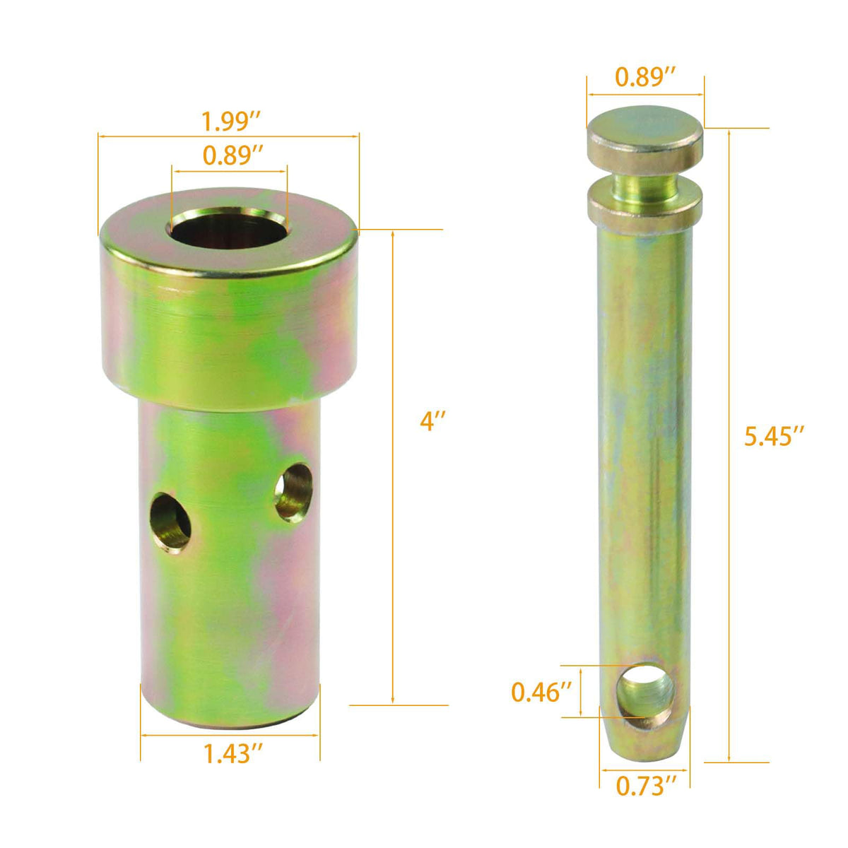 2 Pack Cat 1 Quick Hitch Adapter Bushings with Top Link Pin and Lynch Pin R7791