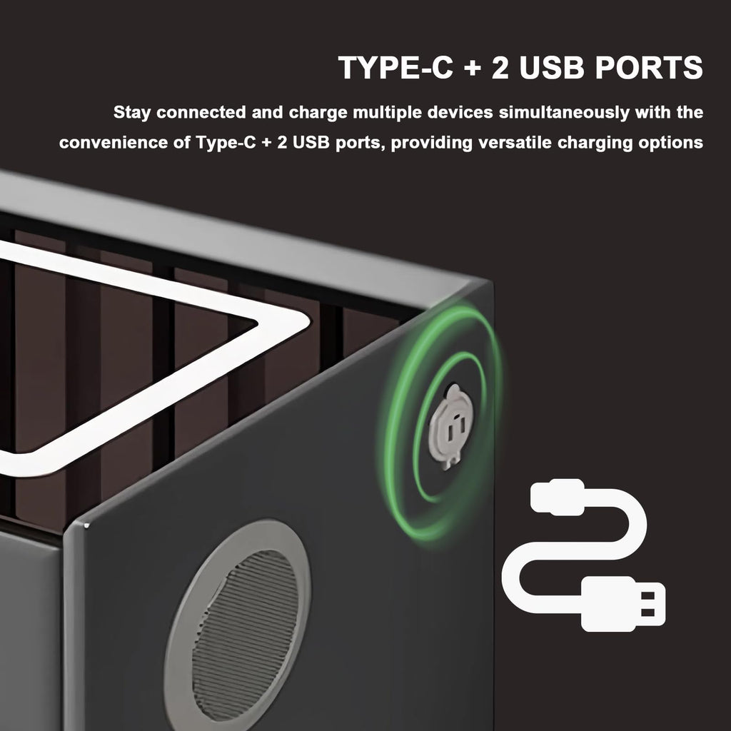 Orange 3 Drawer Nightstand with Wireless Charging and USB Port F41268