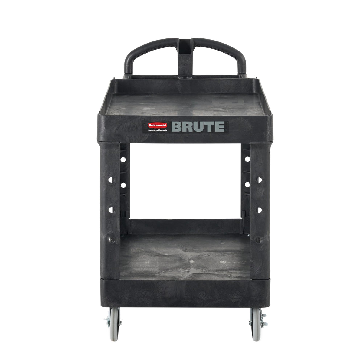 Black 2-Shelf Utility Cart with Lipped Shelves L410298