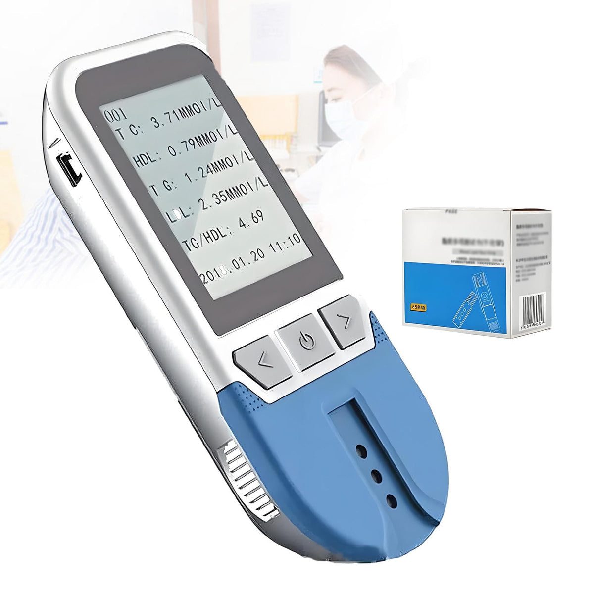 5 in 1 Lipid Test Meter Cholesterol Monitor Kit with 25 Strips C670
