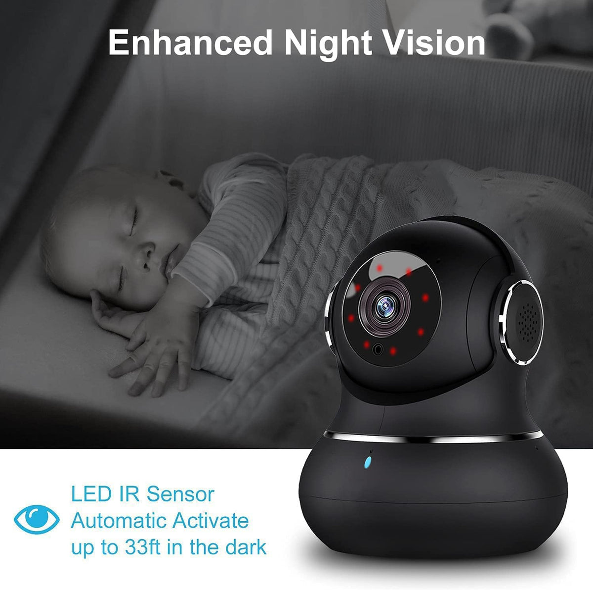 2K Indoor Security Camera with Motion Detection Night Vision M737
