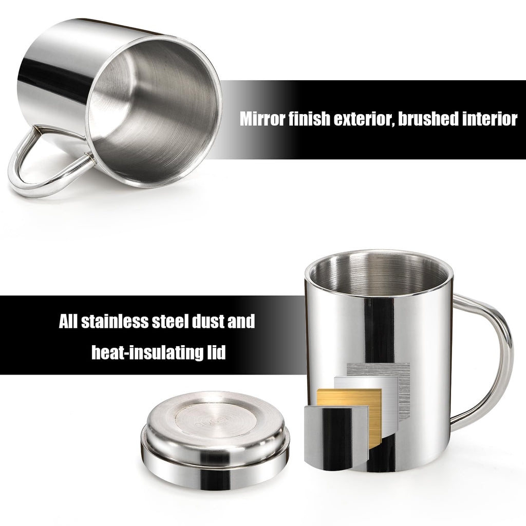 2 Pack 13.5 oz Stainless Steel Insulated Mugs with Lid and Handle S441574
