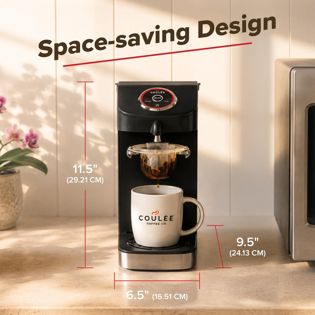 Single Serve Pour Over Coffee Maker Stainless Steel Black G668