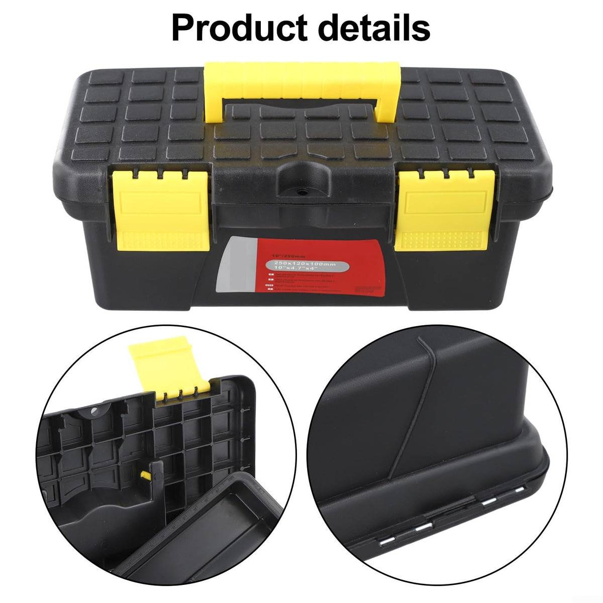 10-Inch Two-Layer Plastic Toolbox with Secure Latch H954714