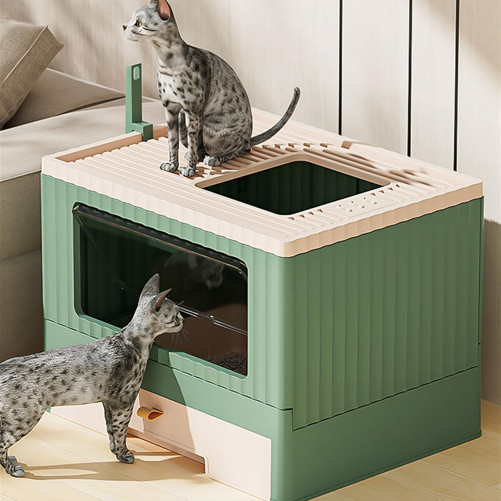 Foldable Cat Litter Box with Lid C596147