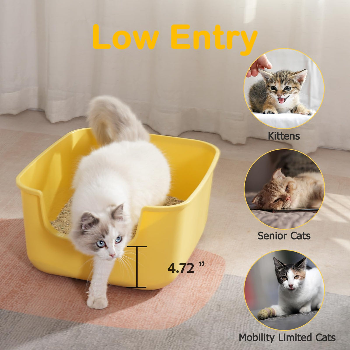 Large High Sides Cat Litter Box F575128