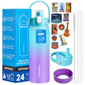 Insulated Water Bottle with Lid & Boot & Stickers, 24 oz B944411