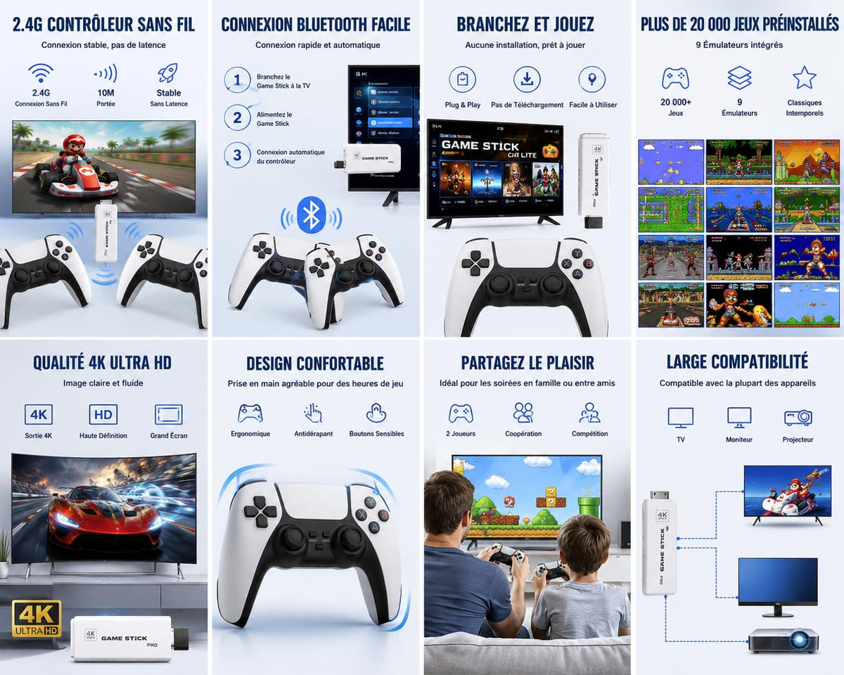 Retro Gaming Console 4K HDMI with 20,000+ Built-in Classic Video Games X2149