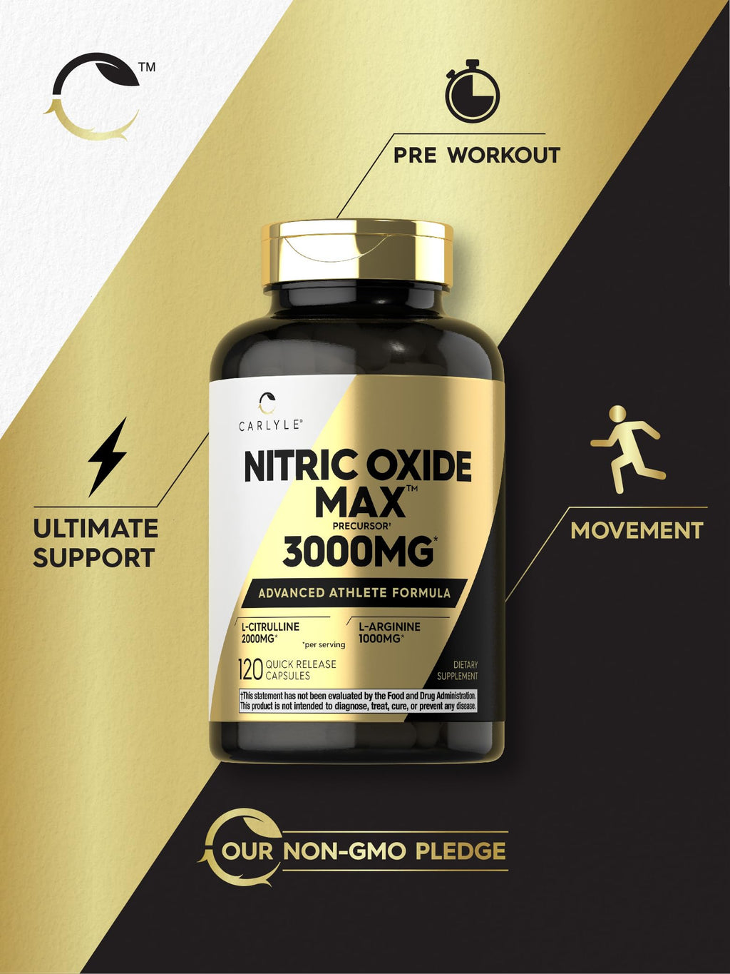 Nitric Oxide Supplement 3000mg 120 Capsules C44194
