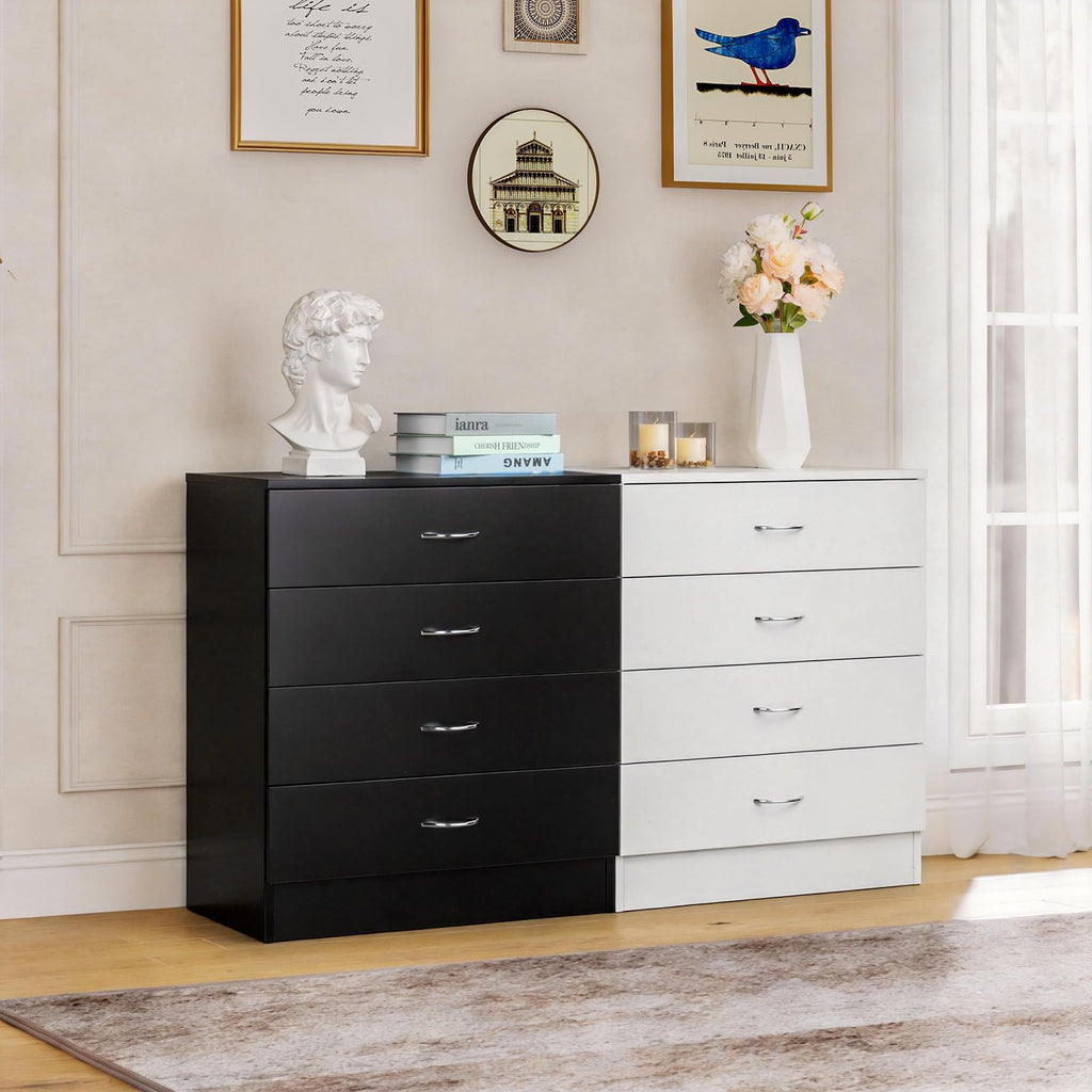 Black 4 Drawer Nightstand Q12285