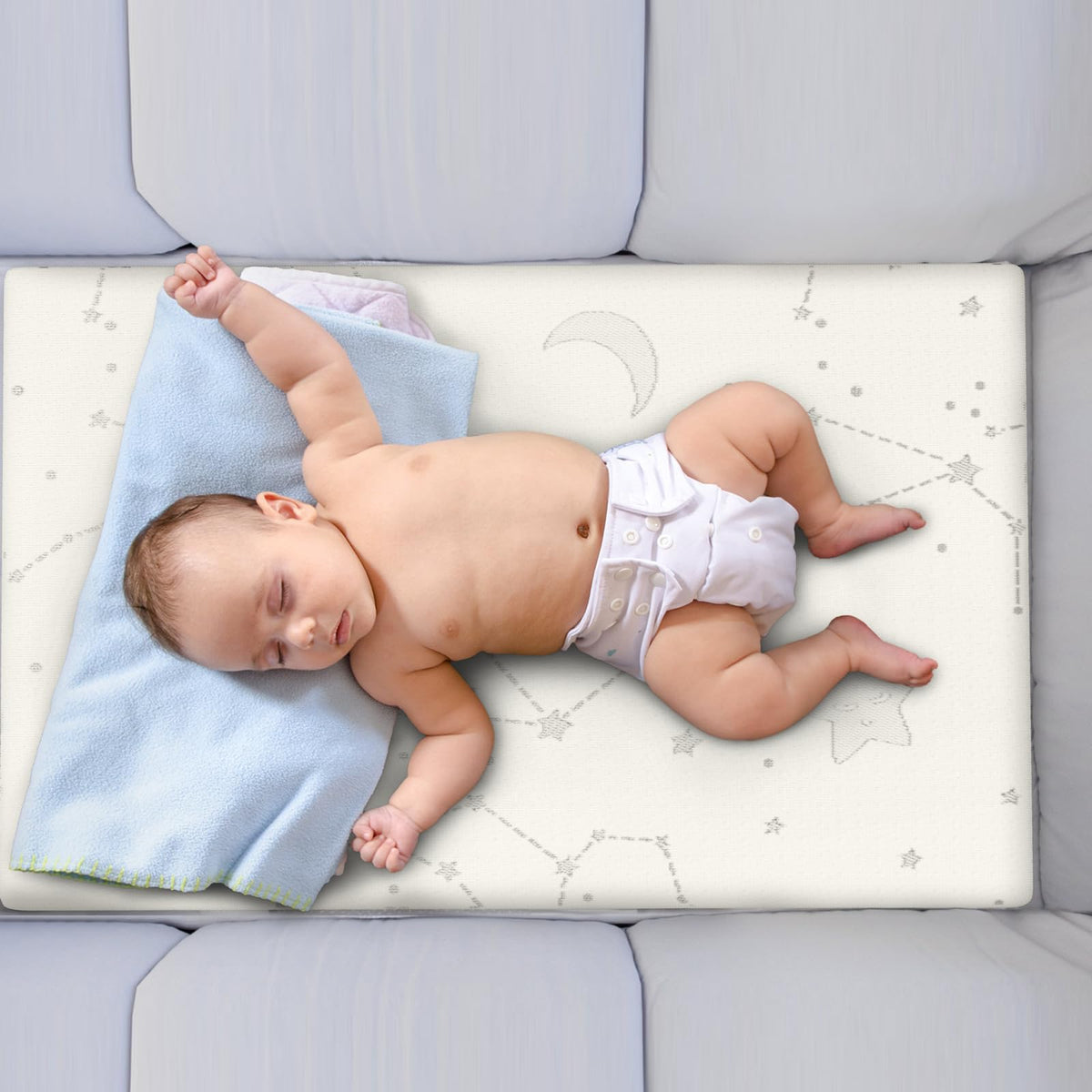 Bamboo Breathable 38x26 Waterproof Baby Mattress Topper with Strap D770582
