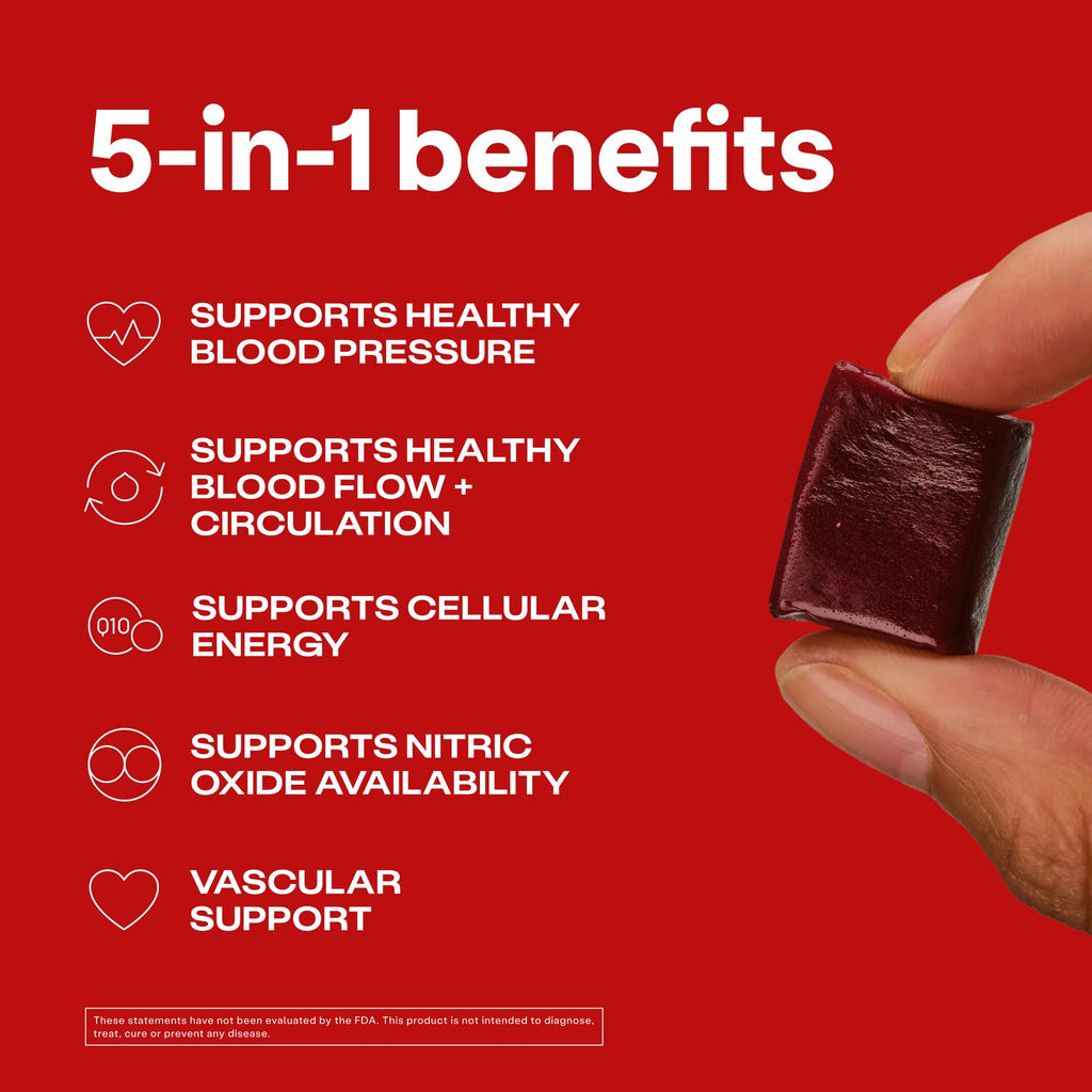SuperBeets 5-in-1 Heart Chews 150mg CoQ10 60 Ct W623892