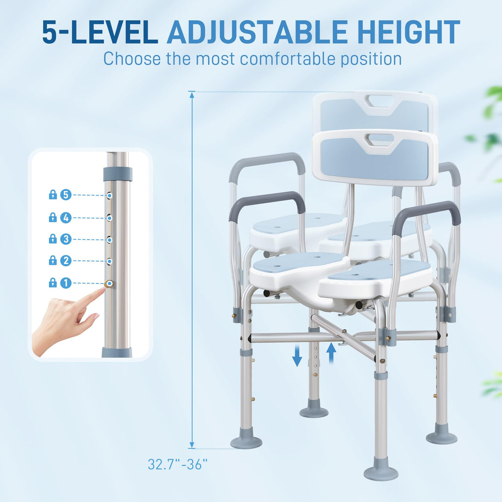 Padded Shower Chair with Arms and Back M18152