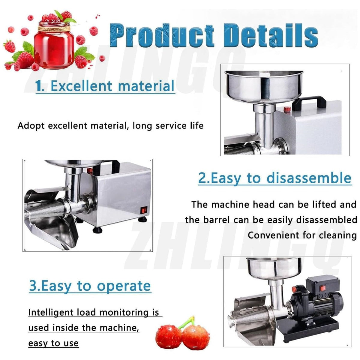 450W Stainless Steel Electric Tomato Strainer D501