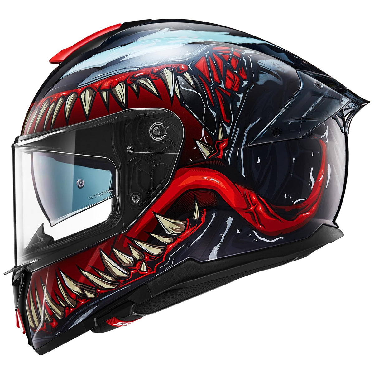 Full Face Dual Visor Motorcycle Helmet with Rear Wing Z816