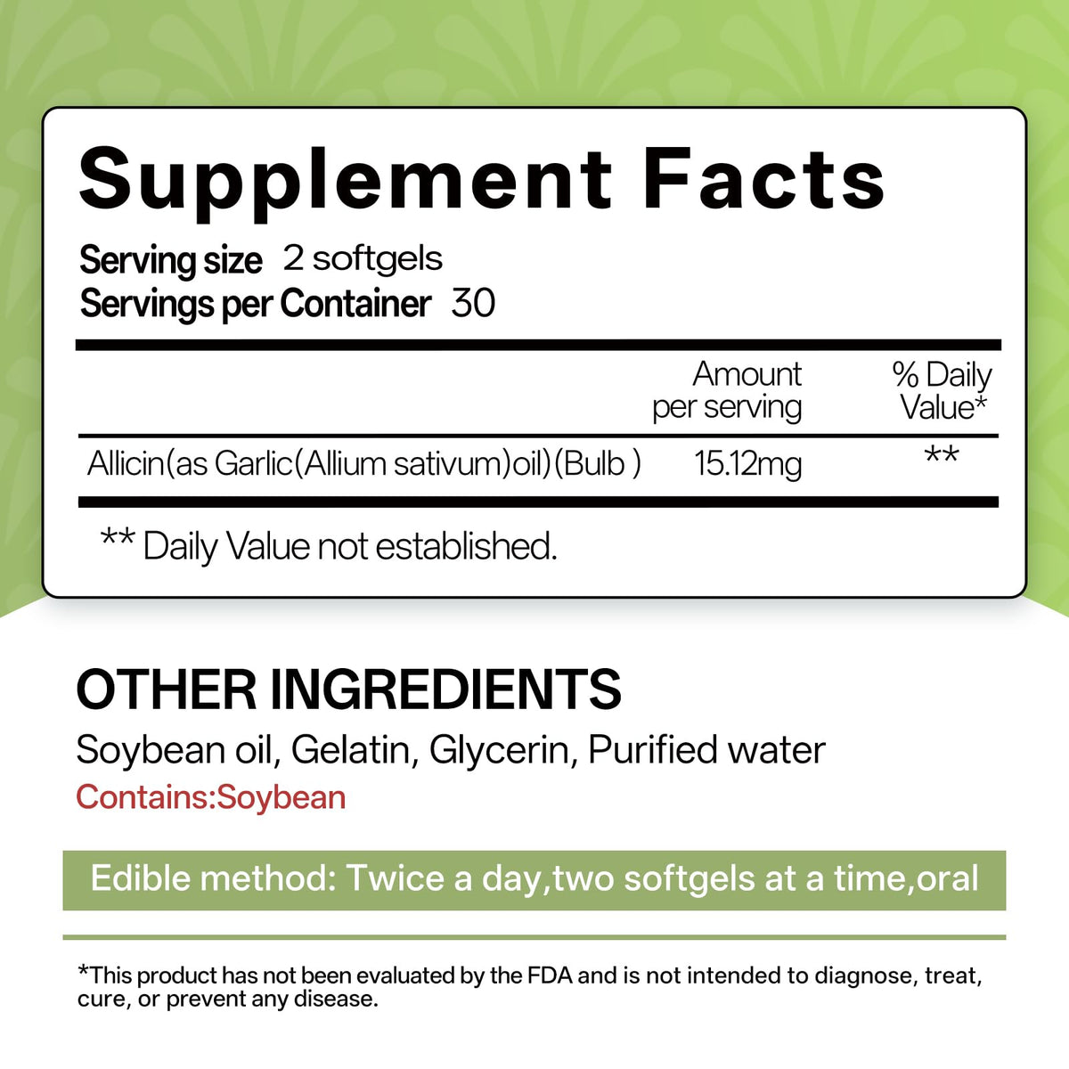 Odorless Garlic Oil Softgels, 60 Softgels X22877