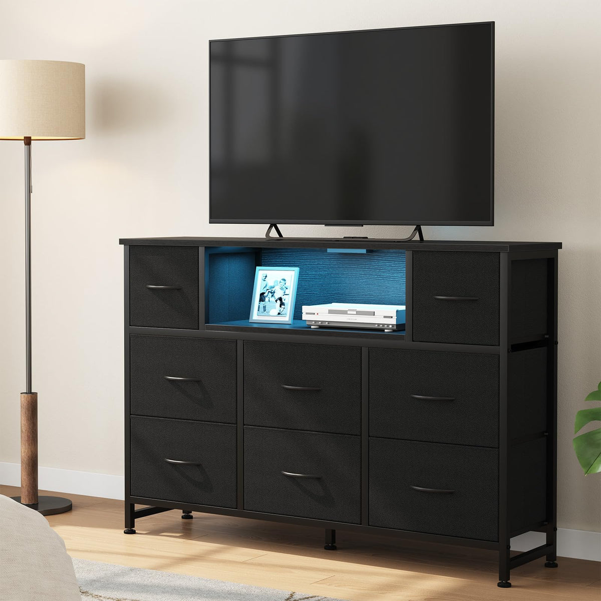 LED TV Stand Dresser with Charging Station R905209