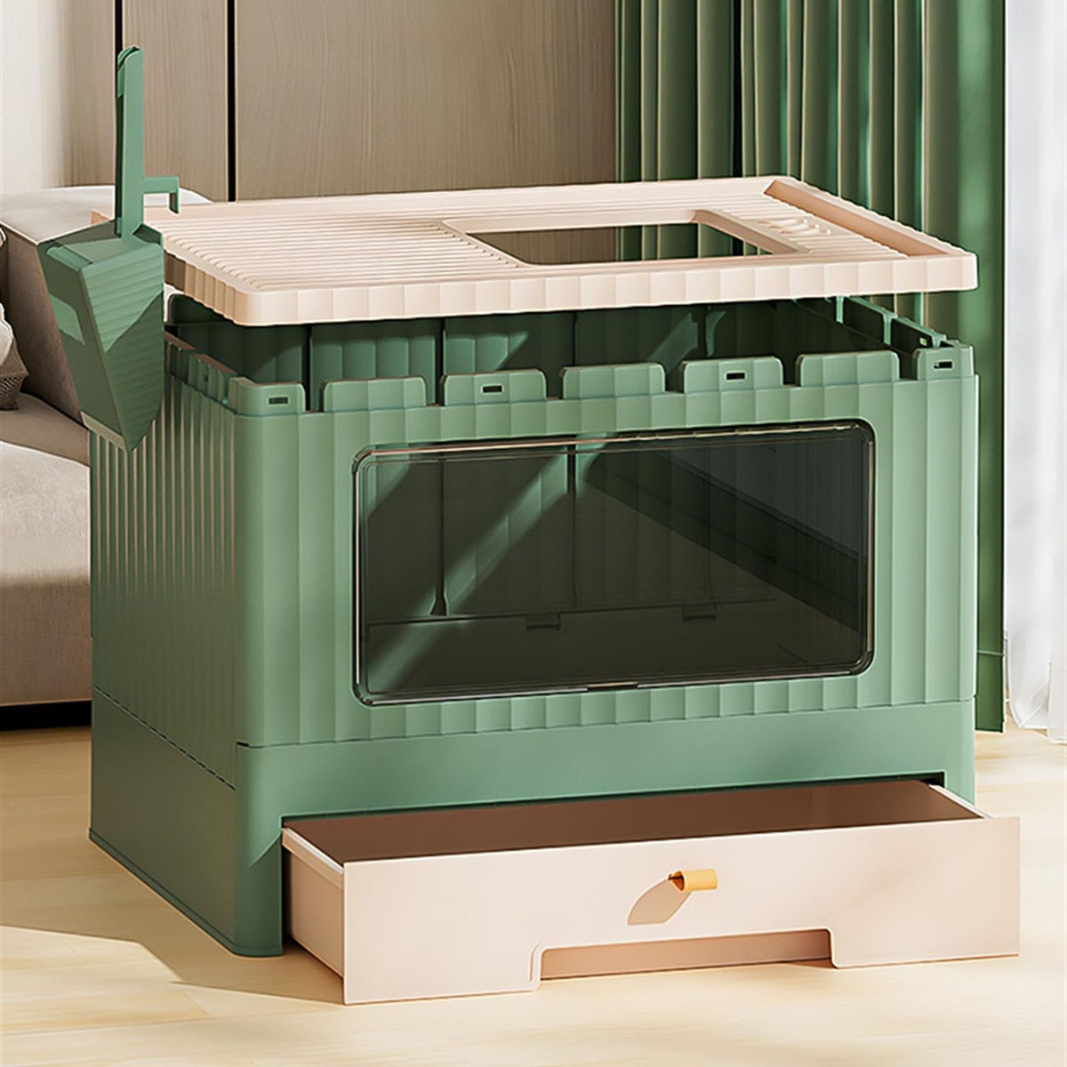 Foldable Cat Litter Box with Lid C596147
