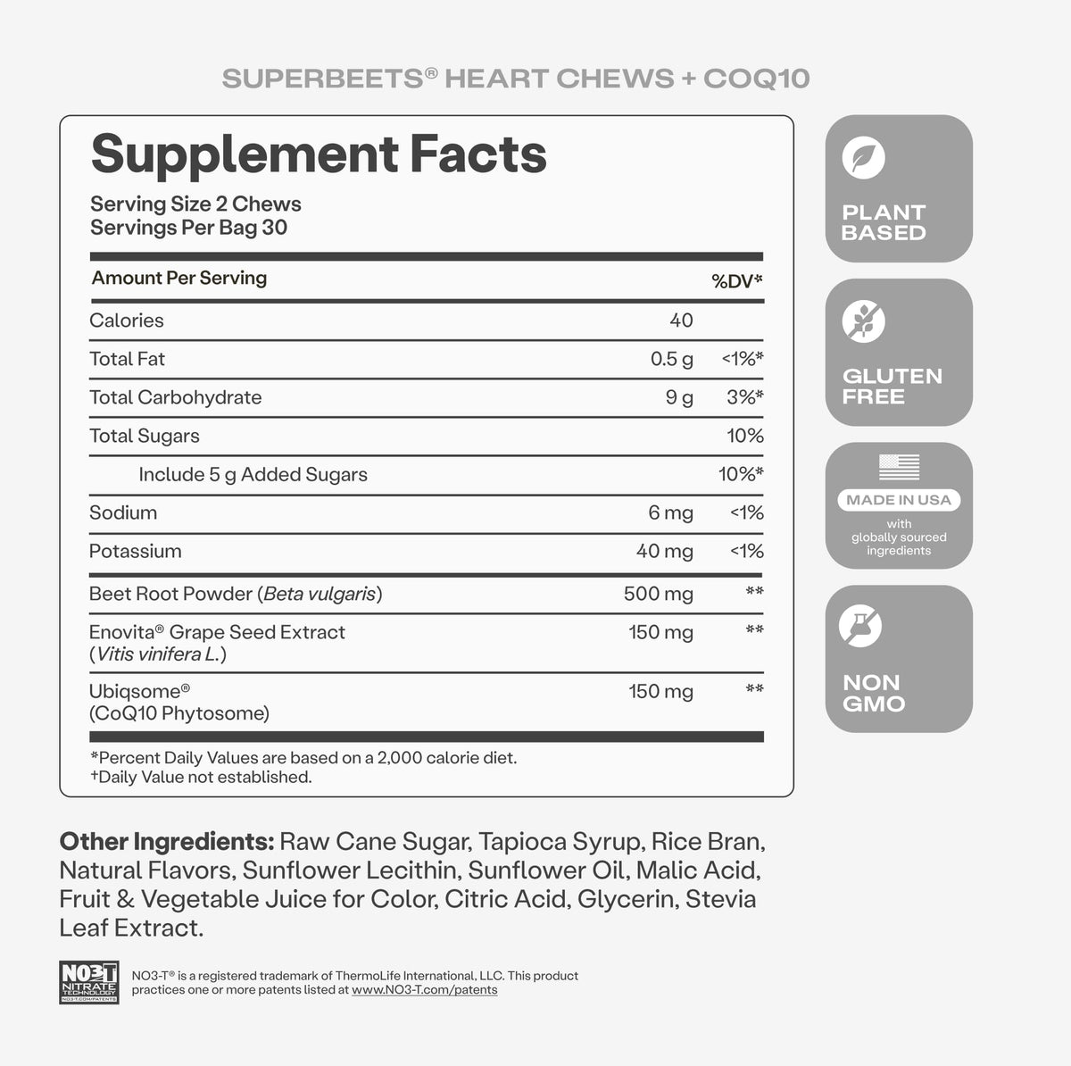 SuperBeets 5-in-1 Heart Chews 150mg CoQ10 60 Ct W623892