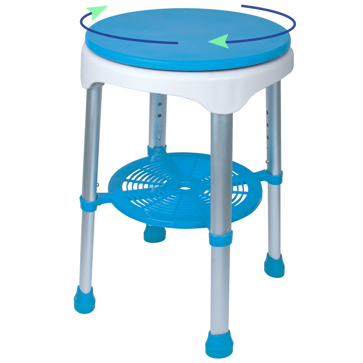 Adjustable Rotating Bath and Shower Stool with Storage Tray H531
