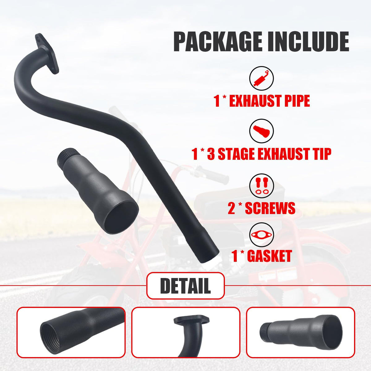 Mini Bike Exhaust Pipe Muffler Black W977189