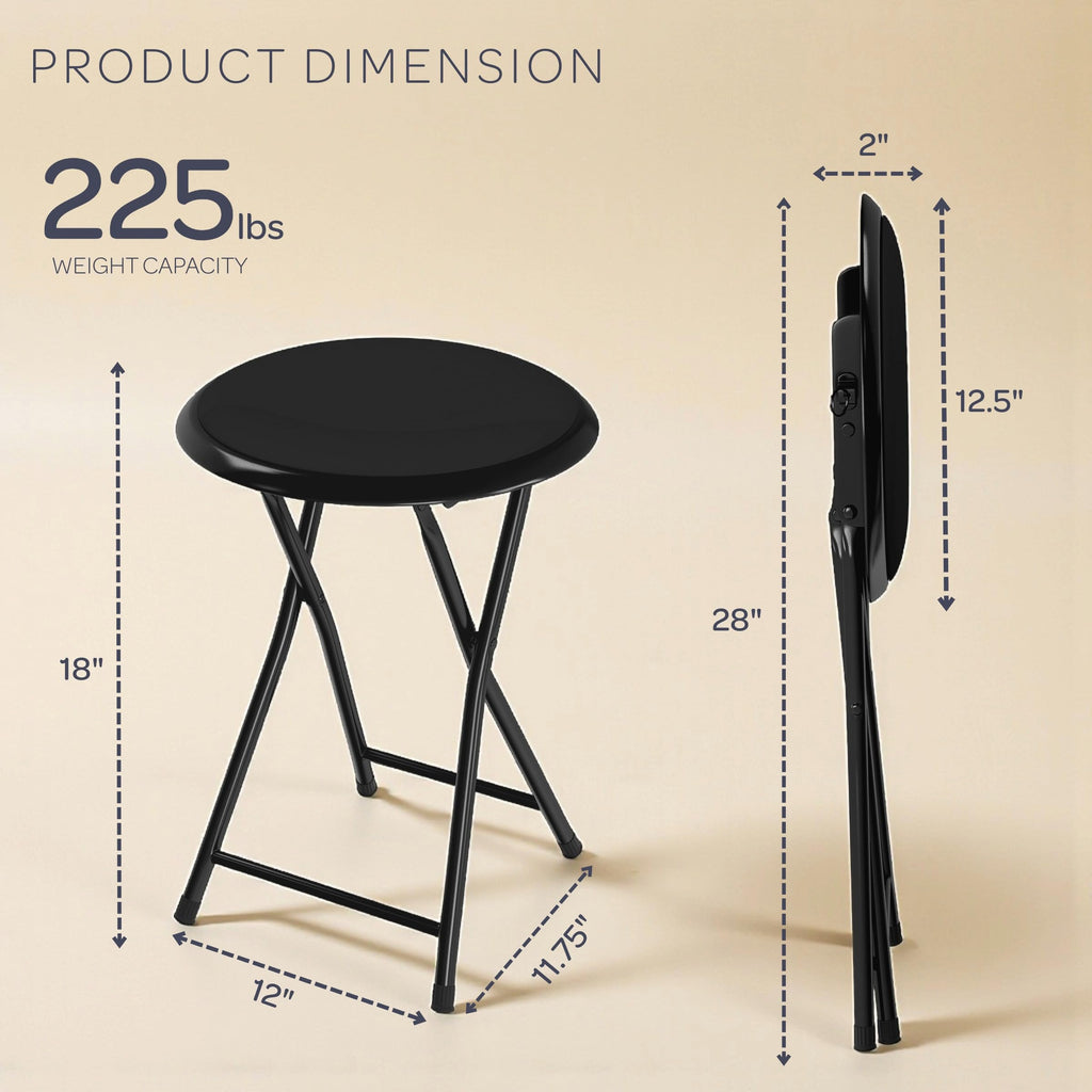 Folding Backless Stool 18-Inch 225lb Capacity S7344