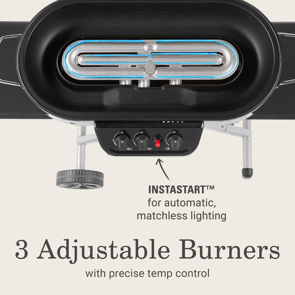 Portable Propane Grill, 3 Burners, Red Z5932