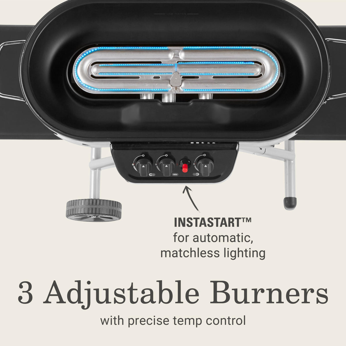 Portable Propane Grill, 3 Burners, Red Z5932